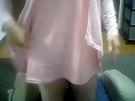 Yorik the crossdresser enjoys some solo pleasure.