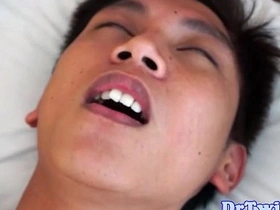 Gay sex with an Asian doctor in a uniform fetish film with bareback and toy action.