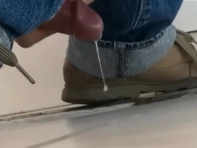 Public restroom in Asian supermarket used for wank
