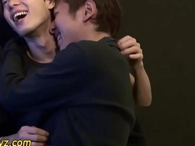 Young Japanese boy cum on face in underwear