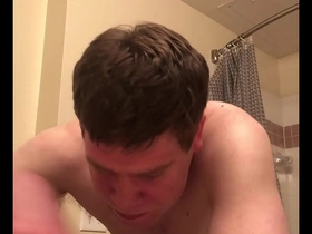A gay man spanks himself hard in 2020 and his butt cheeks are shaking.