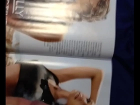 Solo boy’s tribute to Jessica Alba with Japanese girlfriend’s panties and cum