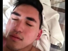 Young Asian amateur gets a facial in gay homemade video
