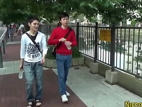 Asian twink covered in cum after gay sex