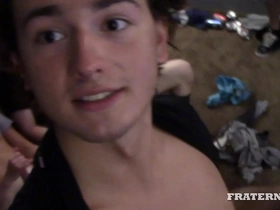 Fraternity hazing with piss and bareback action