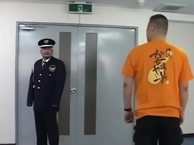Chubby cop in steamy gay Japanese scene