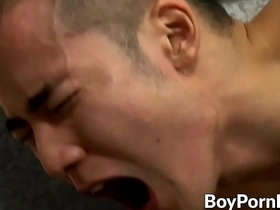 Young Japanese hunk Yoshi Kawasaki has rough anal sex and then cums.