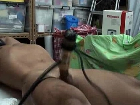 Gay Asian BDSM with milking and Venus-themed bondage