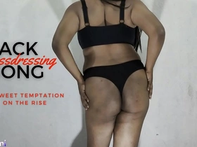 Cross dressing shemales solo performance in black thong