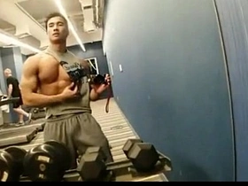 Asian studs solo performance with masturbation and jerking off