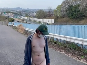 Mayu-chan, a female crossdresser likes to walk naked on the side of the road and enjoys the attention of drivers and pedestrians.