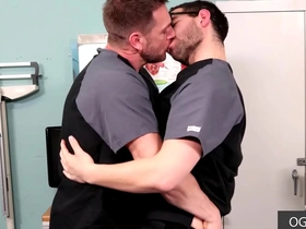 Angel Ventura and Hans Berlin engage in hot gay sex scene.