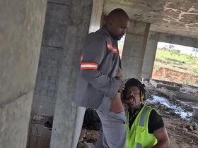 Amateur gay workers have sex in the half-constructed building and feel no shame.