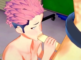 Itadori gets a blob of cum on his face in this Jujutsu Kaisen Yaoi porn.